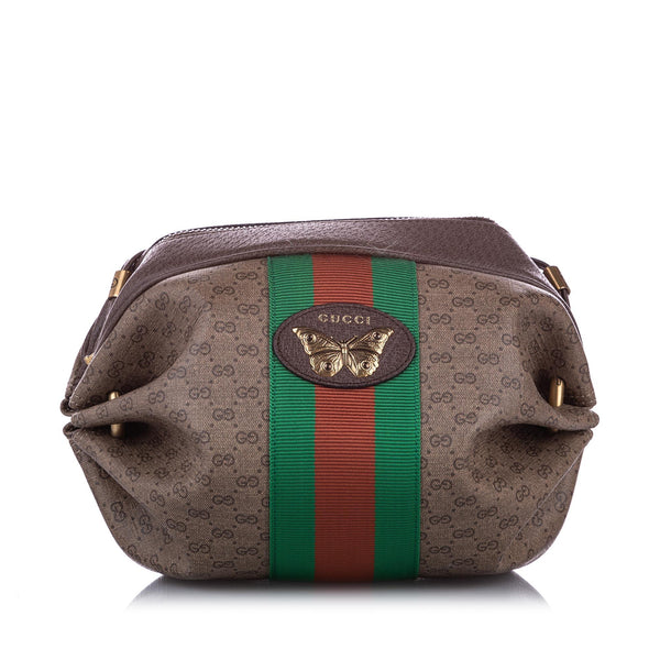 Gucci GG Supreme Mini Web Butterfly Crossbody Bag (SHG-24336)