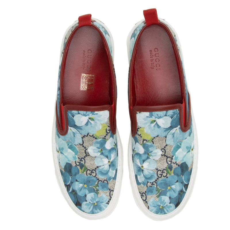 Gucci GG Supreme Monogram Blooms Slip On Sneakers - Size 8.5 / 38.5 (SHF-sfxx3G)