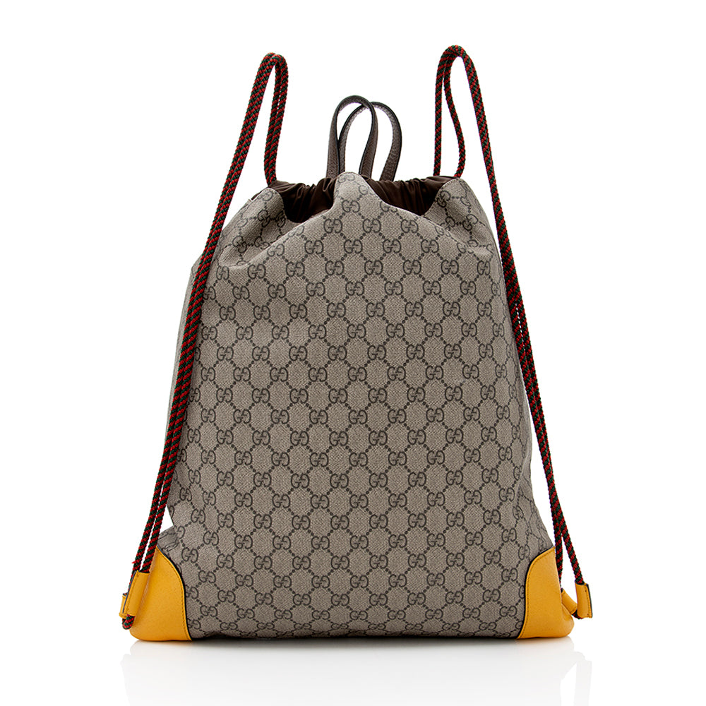 Gucci GG Supreme Neo Vintage Drawstring Backpack (SHF-7suv4d)