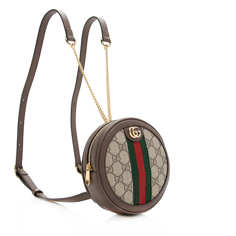 GUCCI  GG SUPREME MINI OPHIDIA ROUND BACKPACK – PRELUXE