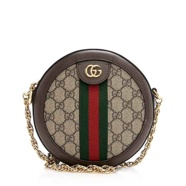 Gucci GG Supreme Ophidia Round Mini Shoulder Bag (SHF-21170)