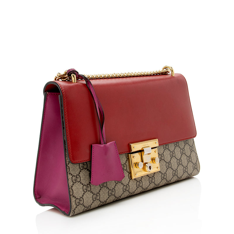Gucci GG Supreme Padlock Medium Shoulder Bag (SHF-15259)