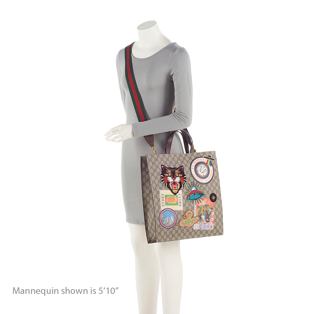 Gucci GG Supreme North South Soft Courrier Tote (SHF-22082)