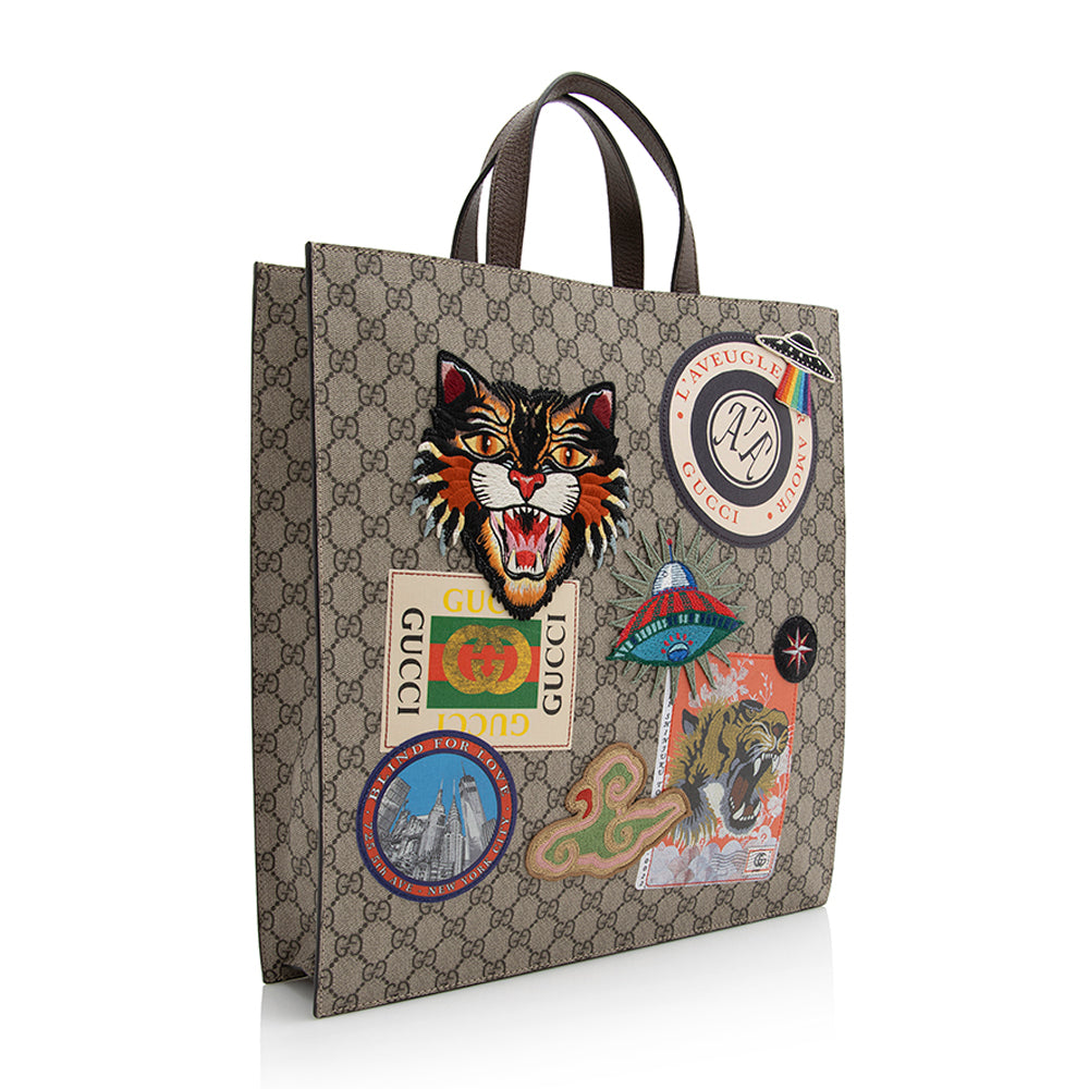 Gucci GG Supreme North South Soft Courrier Tote (SHF-22082)