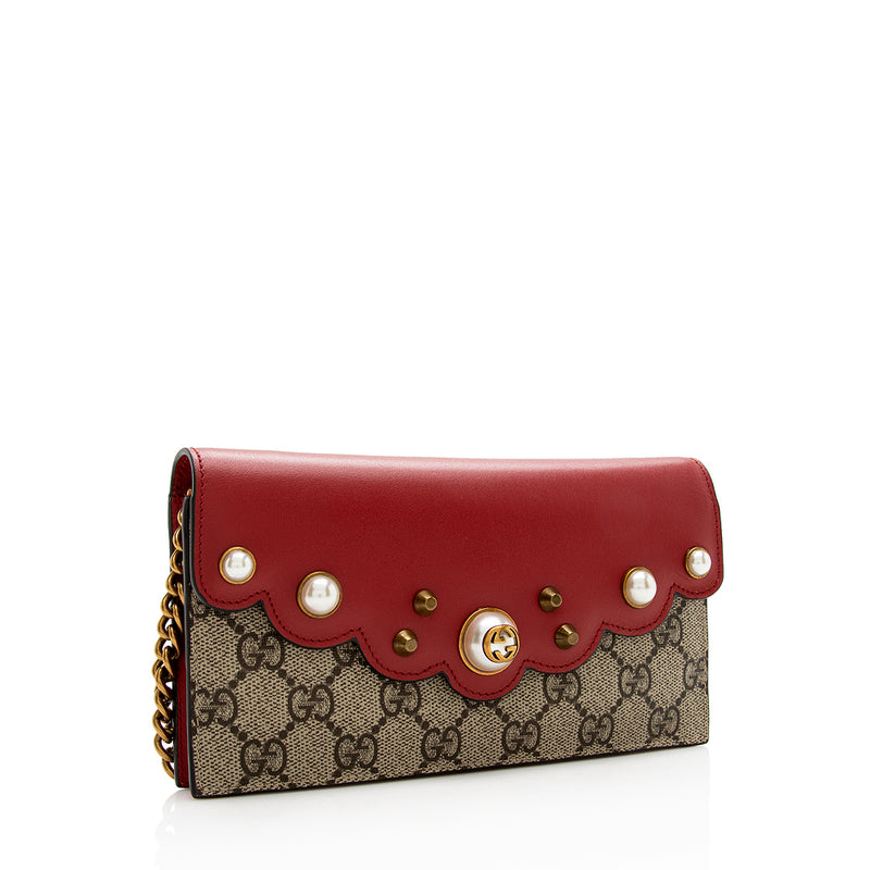 Gucci GG Supreme Peony Mini Wallet on Chain Bag (SHF-18447)
