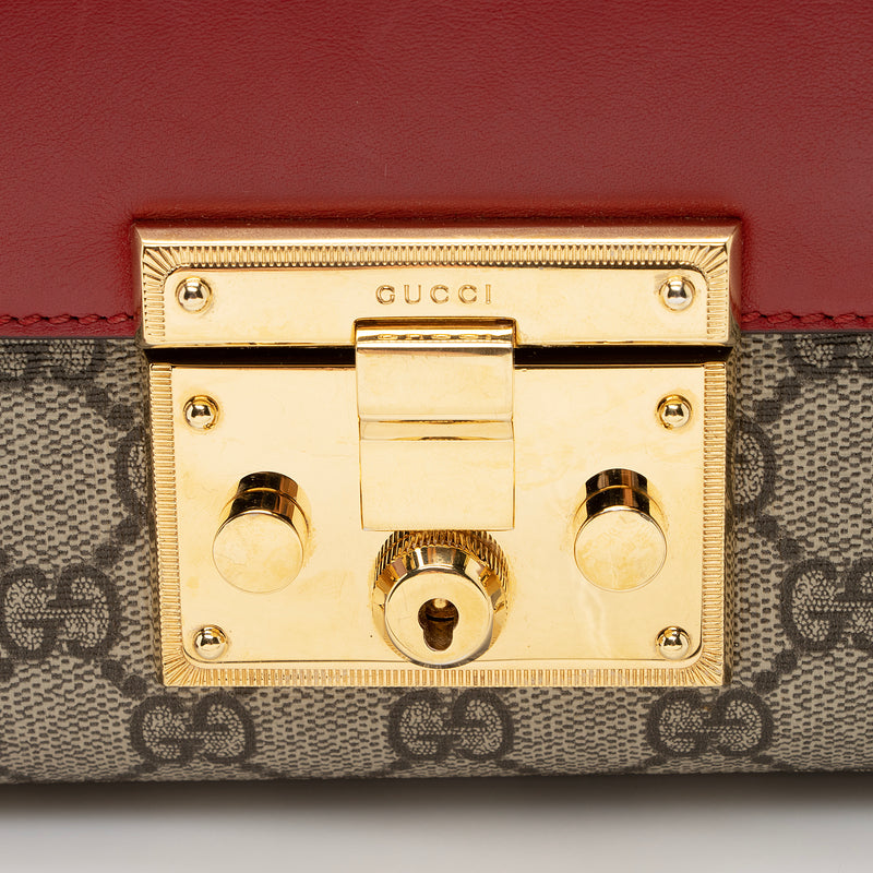 Gucci GG Supreme Small Padlock Shoulder Bag (SHF-22509)