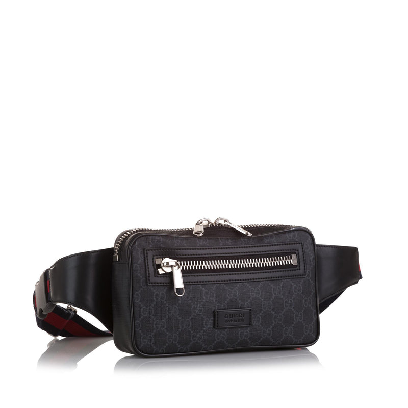 GUCCI Belt-bags Men, GG Supreme belt bag Black