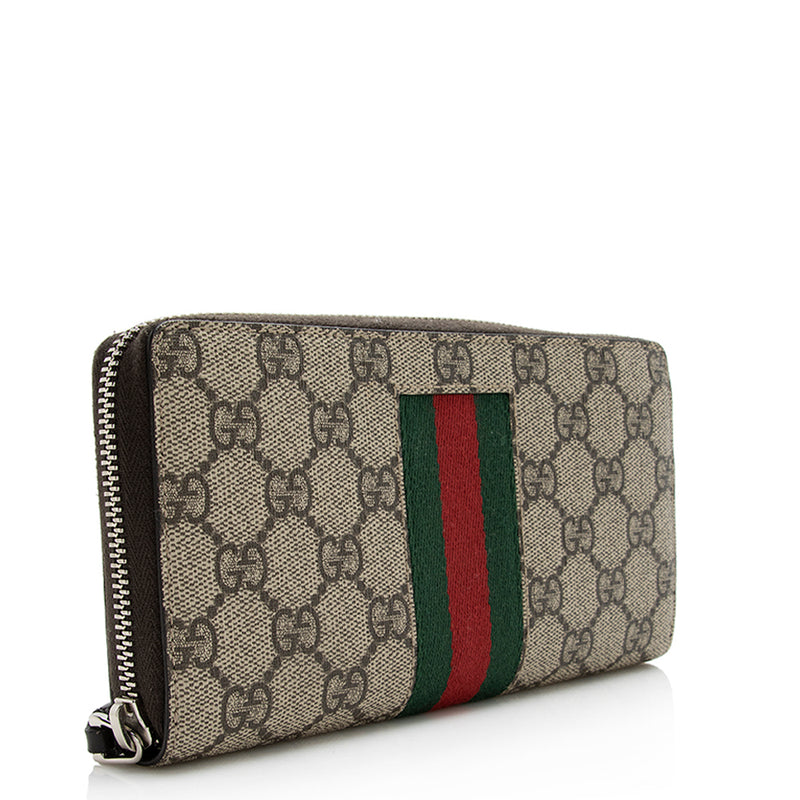 Gucci GG Supreme Web Zip Around Wallet (SHF-21820) – LuxeDH