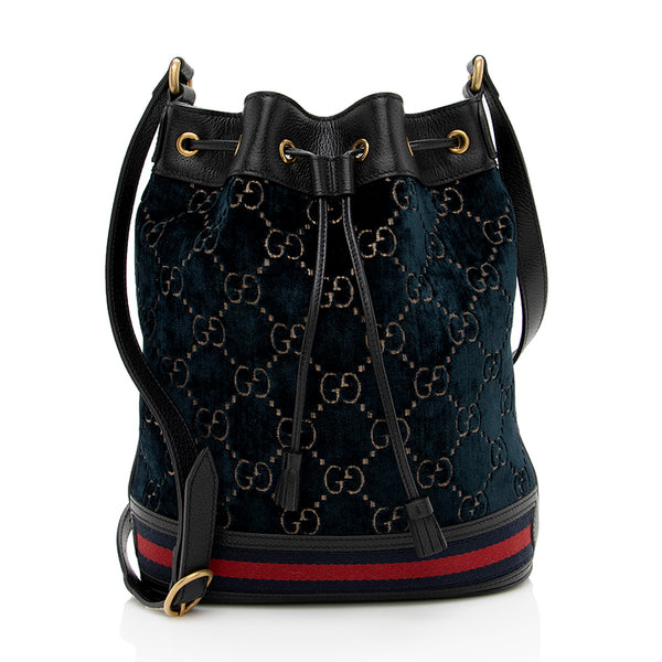 Gucci GG Velvet Web Bucket Bag (SHF-14709)