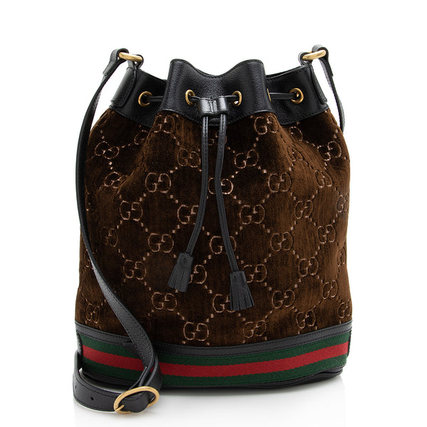 Gucci GG Velvet Web Bucket Bag (SHF-22988)