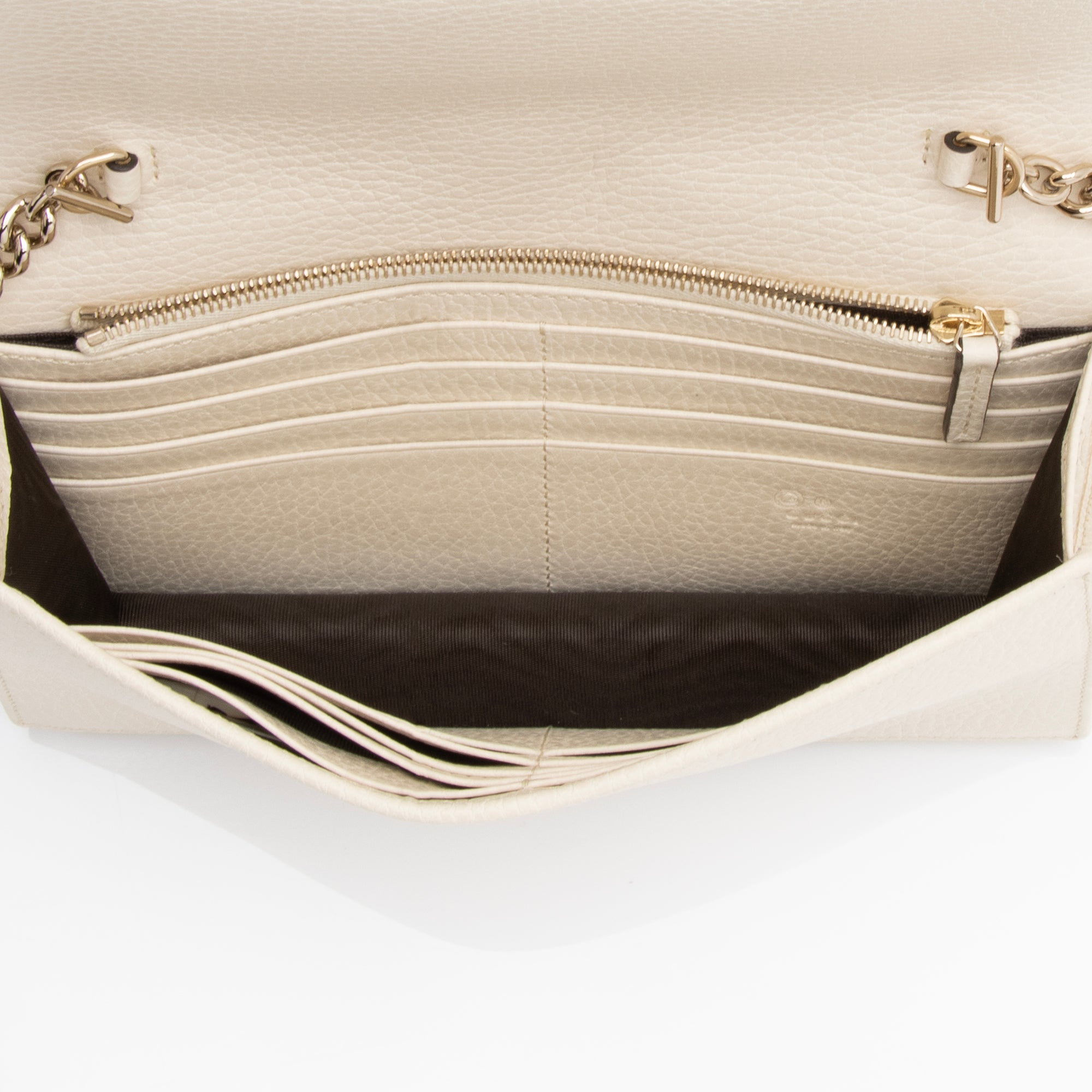 Gucci Grained Calfskin Interlocking G Chain Wallet (SHF-2ZPmCK)