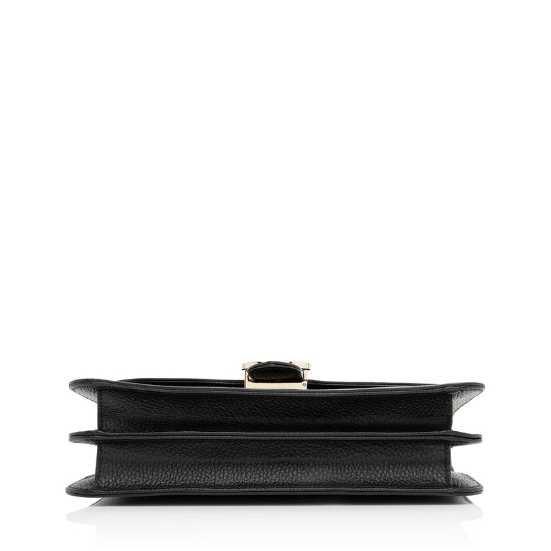 Gucci Grained Calfskin Interlocking G Medium Shoulder Bag (SHF-23261)