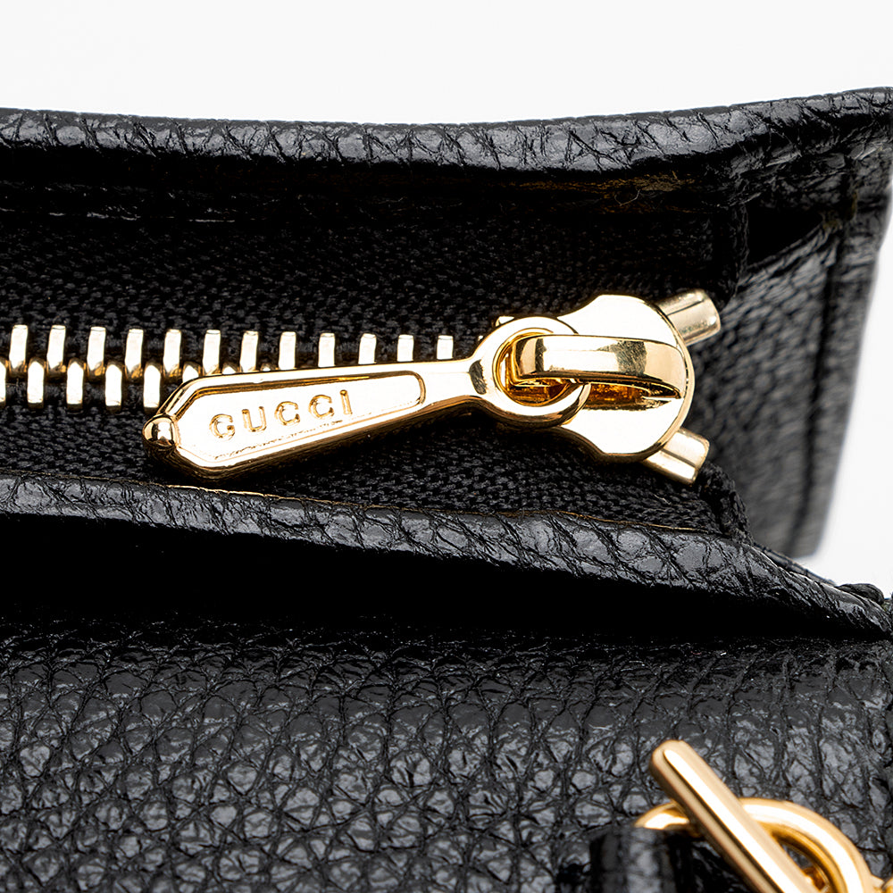 Gucci Grained Leather Zumi Card Case Chain Bag (SHF-19272)