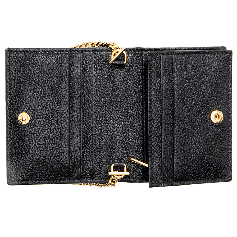 Gucci Grained Leather Zumi Card Case Chain Bag (SHF-19272)