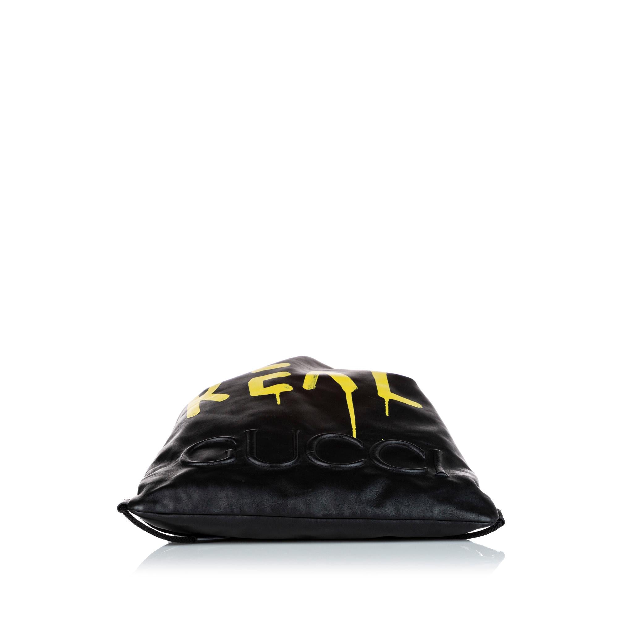 Gucci Gucci Ghost Drawstring Leather Backpack (SHG-32464)