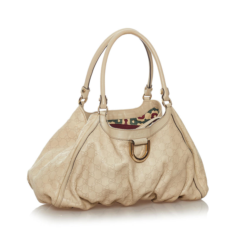 Gucci Guccissima Abbey D-ring Leather Shoulder Bag (SHG-27257)