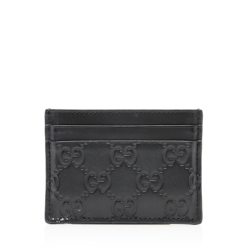 Gucci Guccissima Leather Signature Card Case (SHF-DJGb1D)