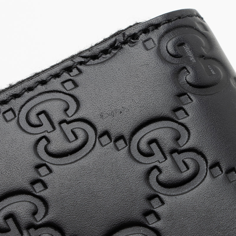 Gucci Guccissima Leather Signature Zip Around Wallet (SHF-21971)