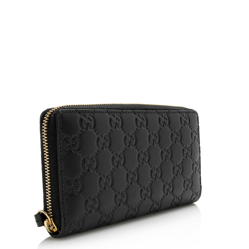 Gucci Guccissima Leather Signature Zip Around Wallet (SHF-21971)