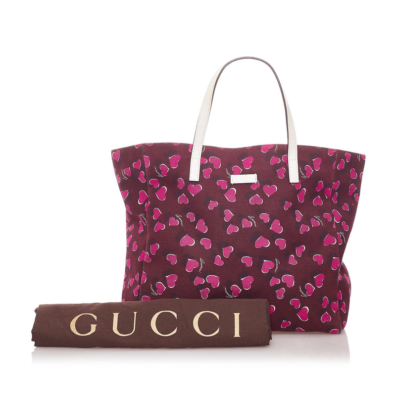 Gucci Heartbeat Canvas Tote Bag (SHG-29133)