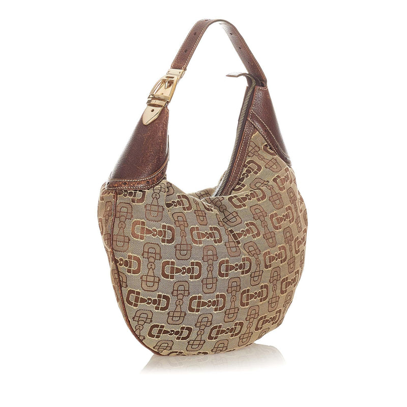 Gucci Horsebit Canvas Hobo Bag (SHG-22678)