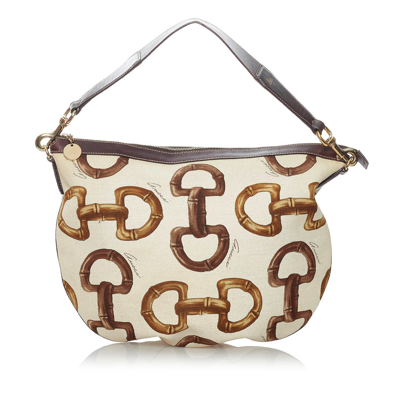 Gucci Horsebit Canvas Hobo Bag (SHG-30157)