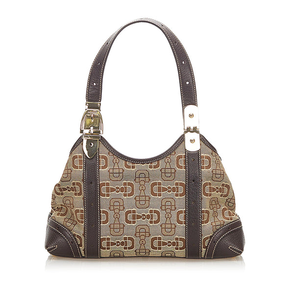 Gucci Horsebit Canvas Shoulder Bag (SHG-37760)