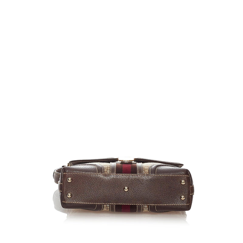 Gucci Horsebit Canvas Web Treasure Shoulder Bag (SHG-27841)