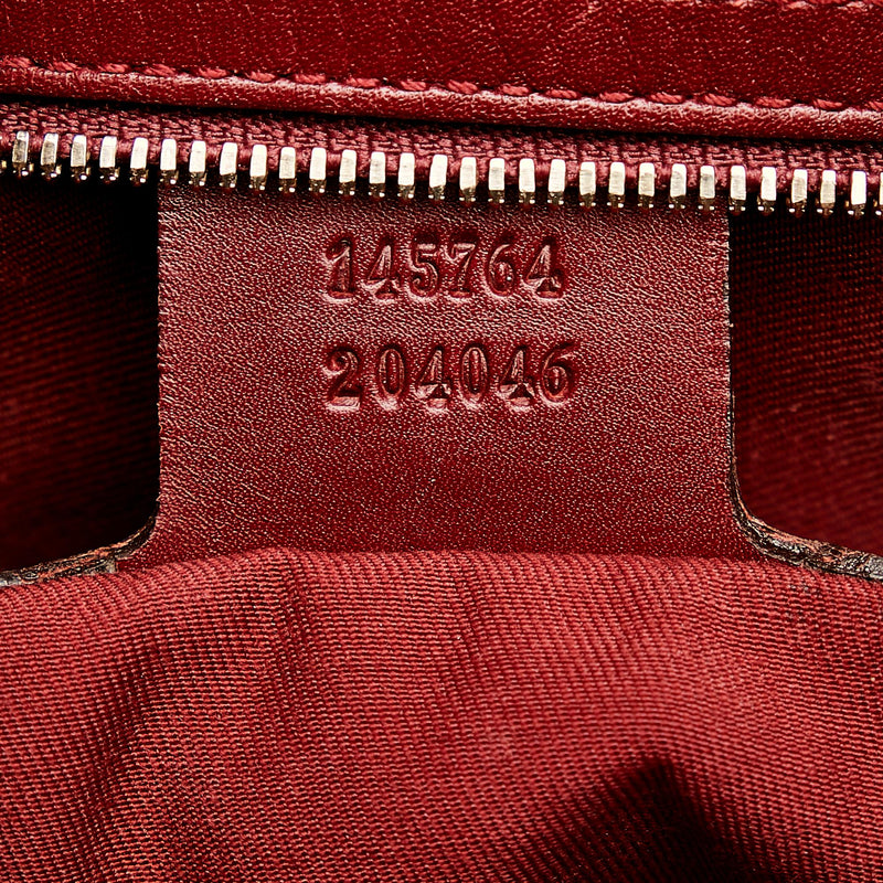 Gucci Horsebit Embossed Leather Hobo Bag (SHG-32721)