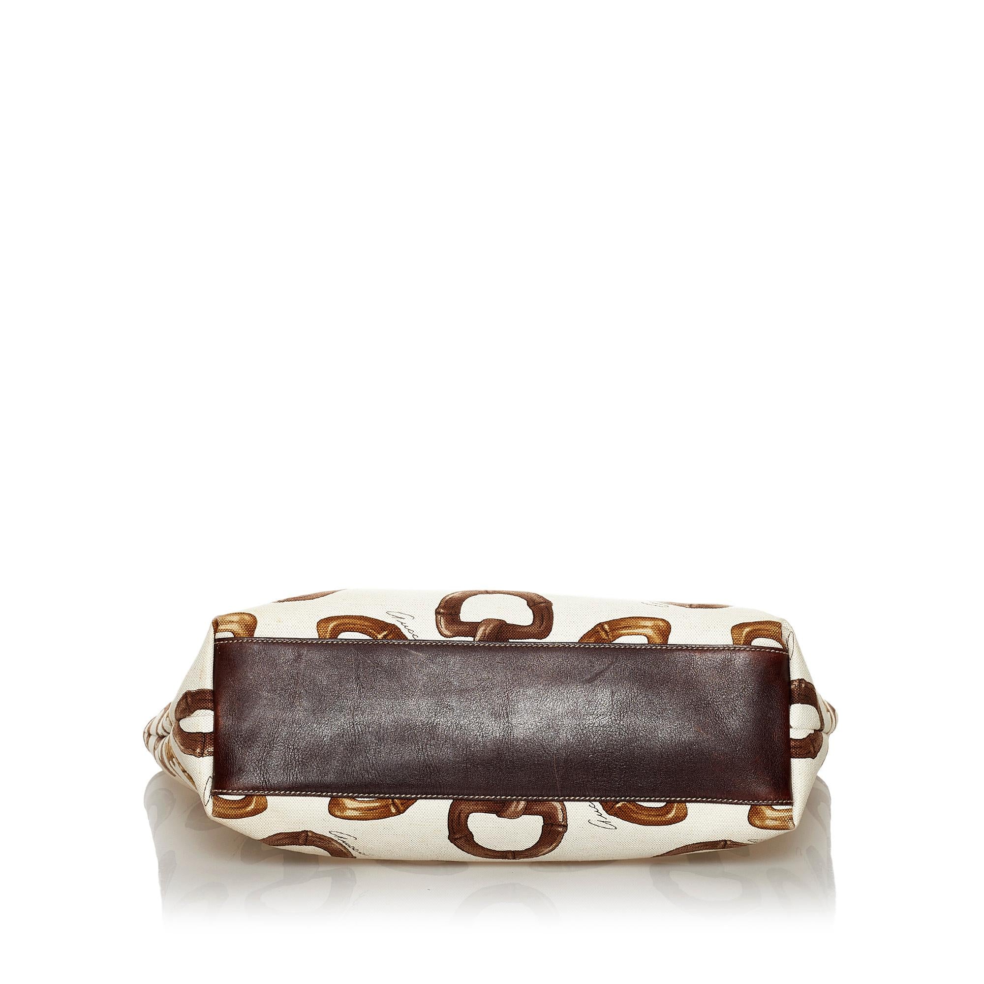 Gucci Horsebit Print Canvas Tote Bag (SHG-29942)