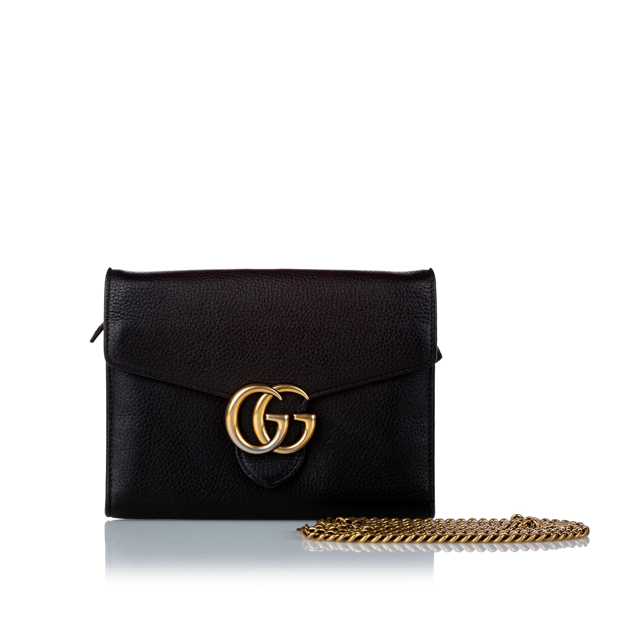 Gucci Interlocking G Chain Leather Crossbody Bag (SHG-29556)