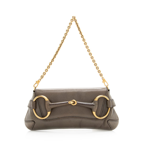 Gucci Tom Ford Leather 1921 Horsebit Shoulder Bag (SHF-20110)