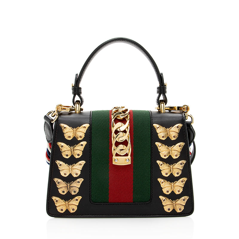 Gucci Leather Animal Studs Sylvie Mini Bag (SHF-19238)