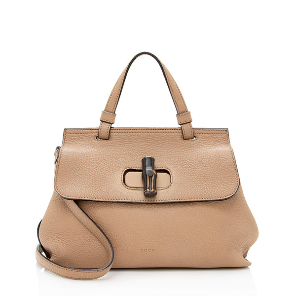 Gucci Leather Bamboo Daily Small Satchel (SHF-19674)