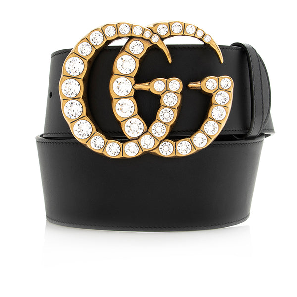 Gucci Leather Crystal GG Belt - Size 34 / 85 (SHF-21436) Gucci Leather Crystal GG Belt - Size 34 / 85 (SHF-21436)