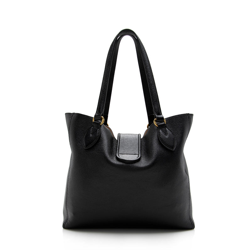 Gucci Leather Double G Small Tote (SHF-16563)