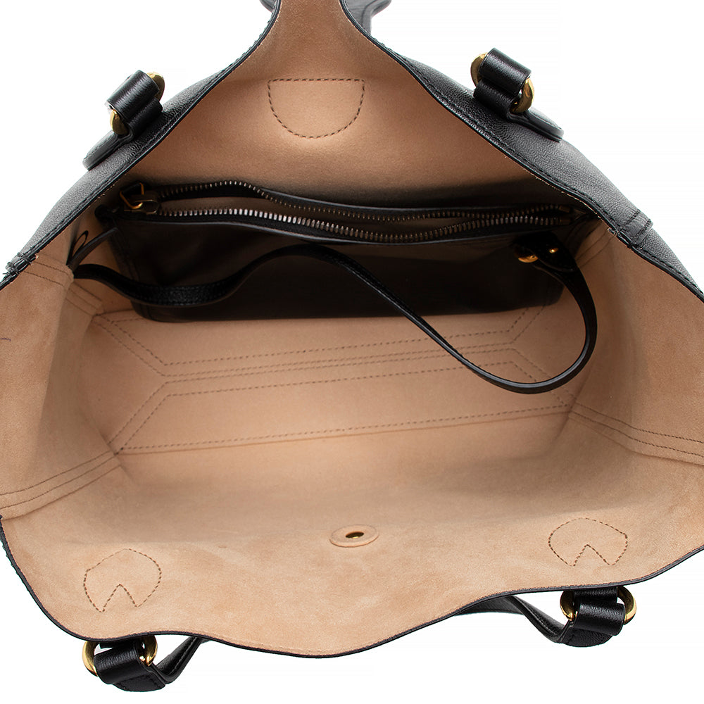 Gucci Leather Double G Small Tote (SHF-16563)