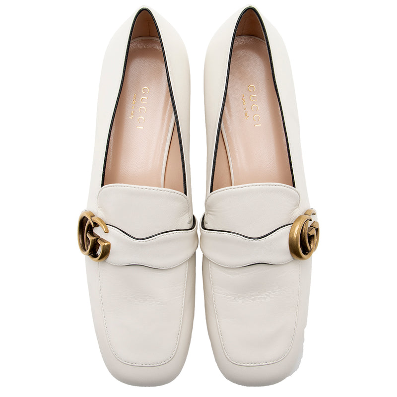 Gucci Leather GG Marmont Loafers - Size 7.5 / 37.5 (SHF-18375)