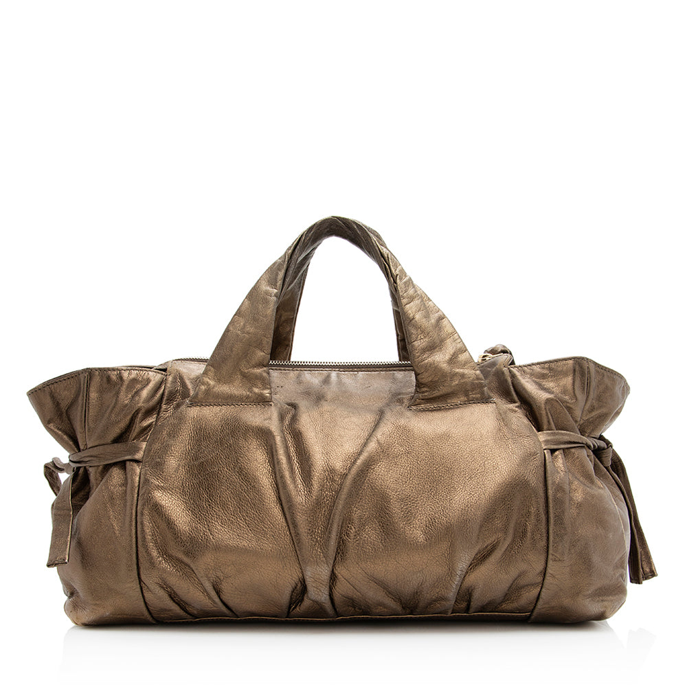 Gucci Metallic Leather Hysteria Satchel (SHF-20577)