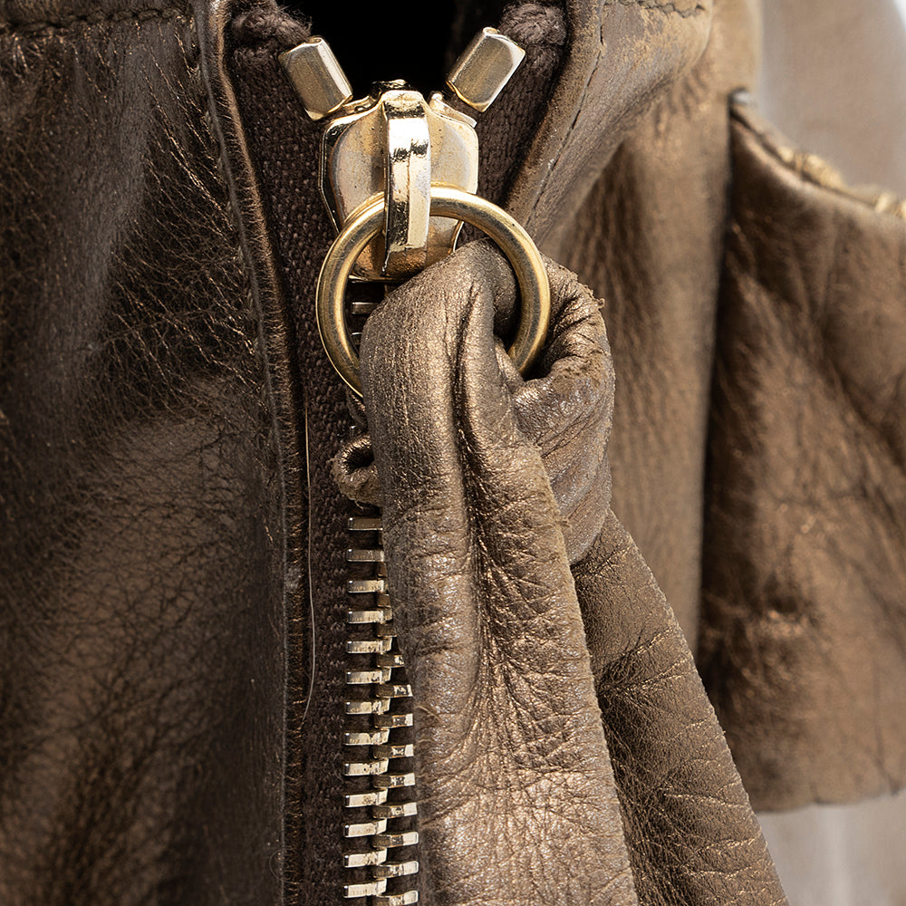 Gucci Metallic Leather Hysteria Satchel (SHF-20577)