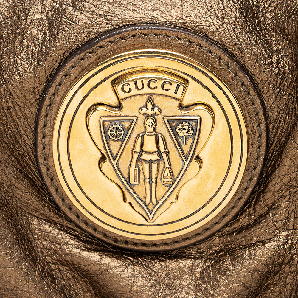 Gucci Metallic Leather Hysteria Satchel (SHF-20577)