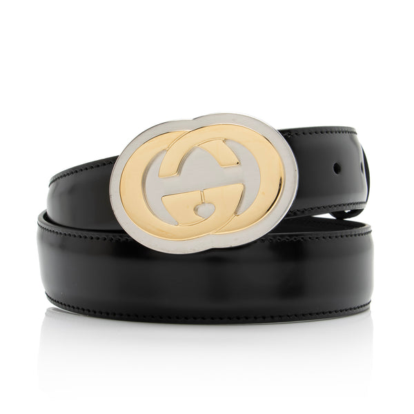 Gucci Leather Interlocking G Belt - Size 32 / 80 (SHF-23273)