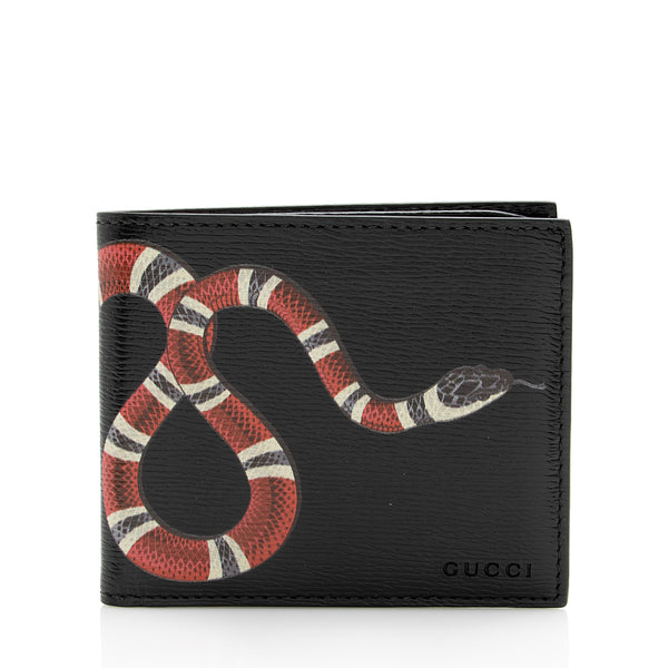 Gucci Leather Kingsnake Bi-Fold Wallet (SHF-22956)