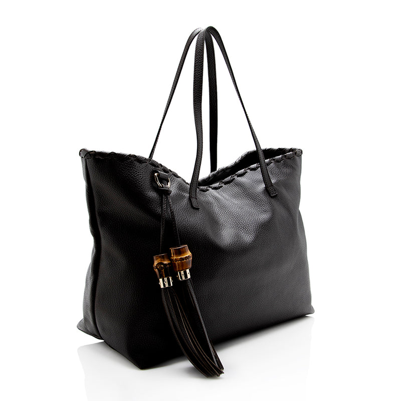 Gucci Leather Large Tassel Tote - FINAL SALE (SHF-15195)