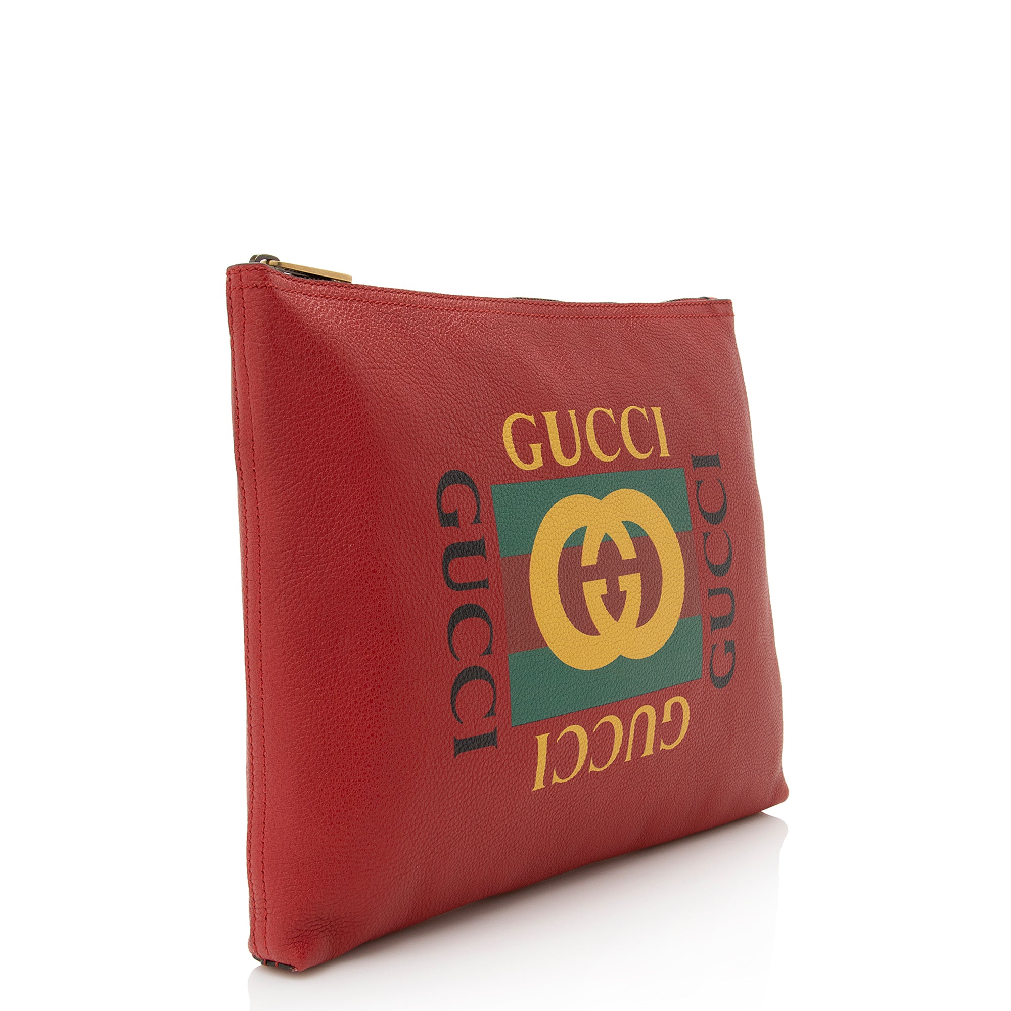 Gucci Leather Logo Zip Pouch (SHF-22192)