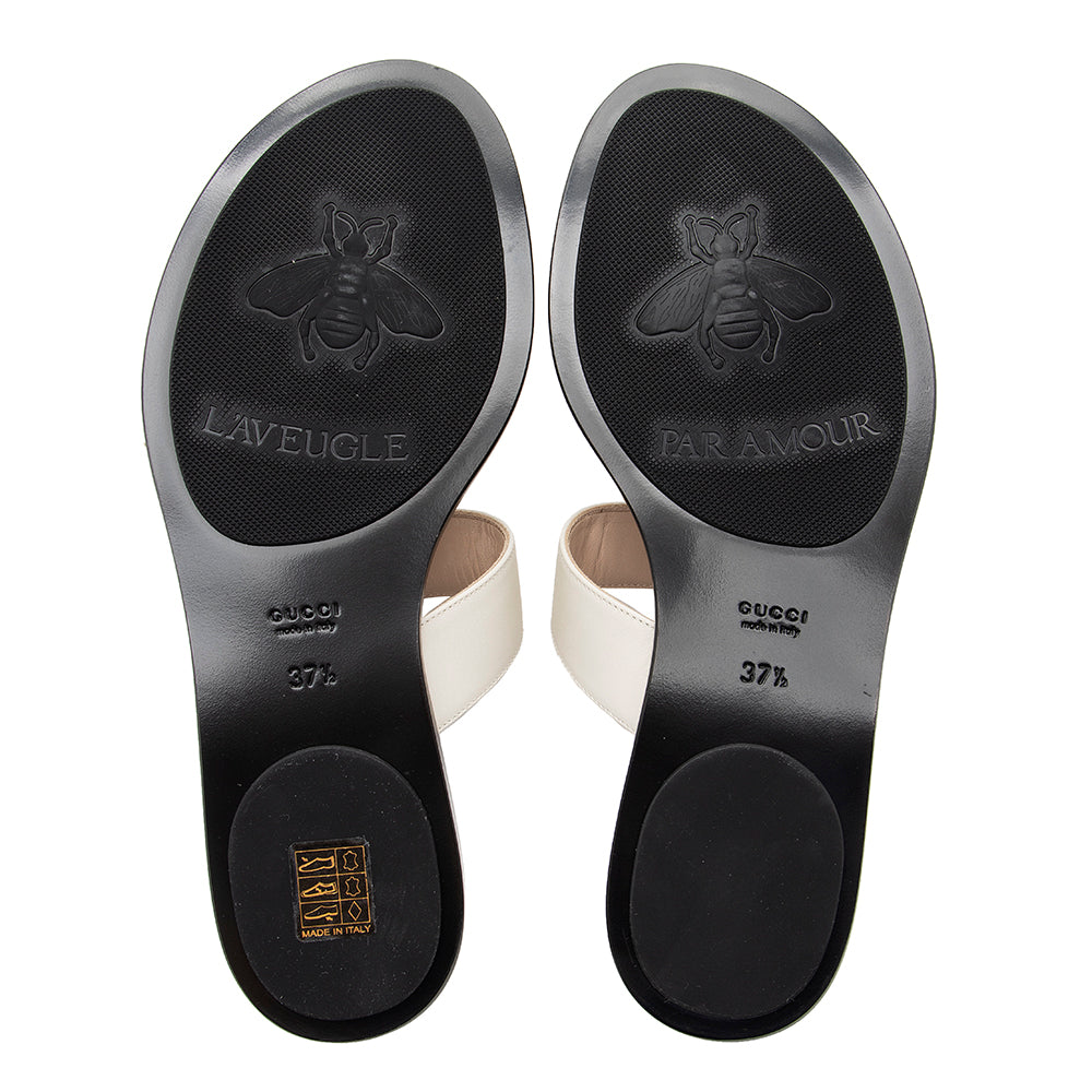 Gucci Leather Marmont T-Strap Sandals - Size 7.5 / 37.5 (SHF-21680)