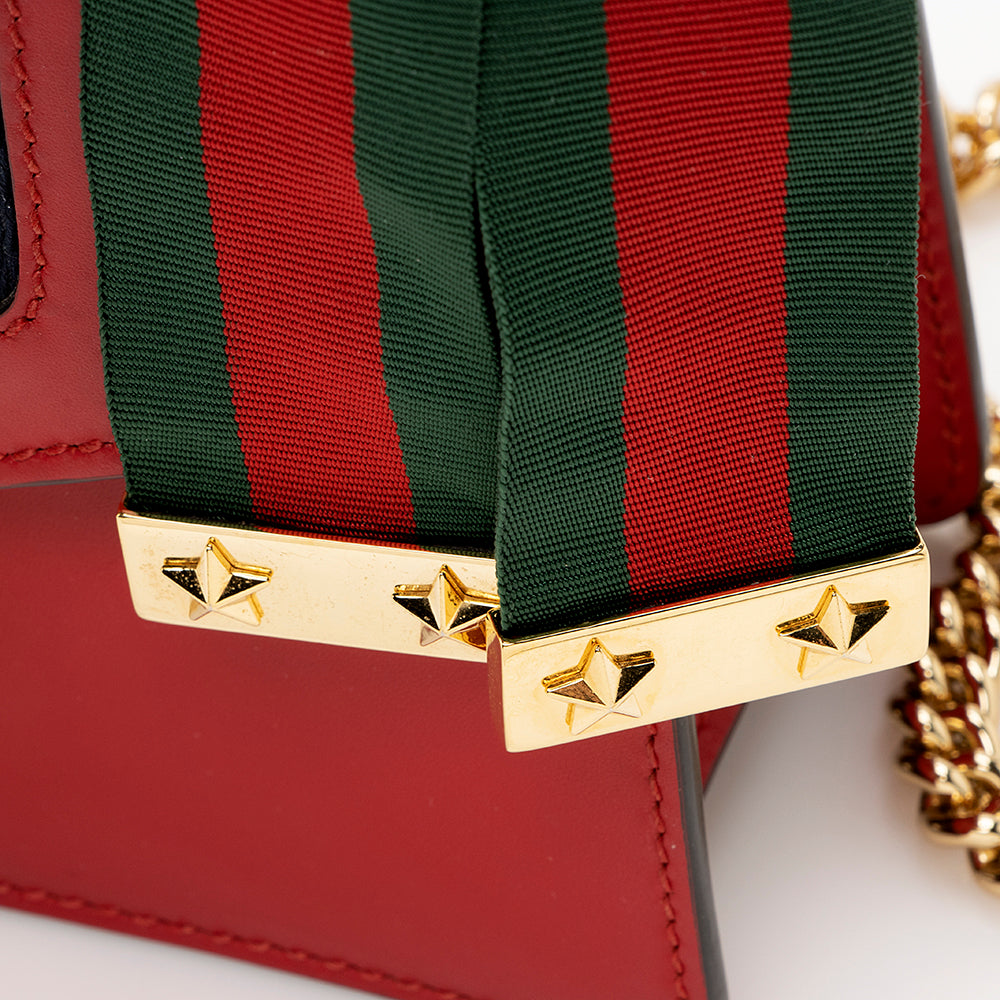 Gucci Leather Sylvie Mini Chain Bag (SHF-22529)