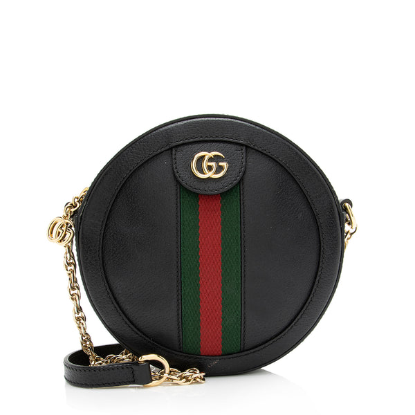 Gucci Leather Ophidia Round Mini Shoulder Bag (SHF-23807)