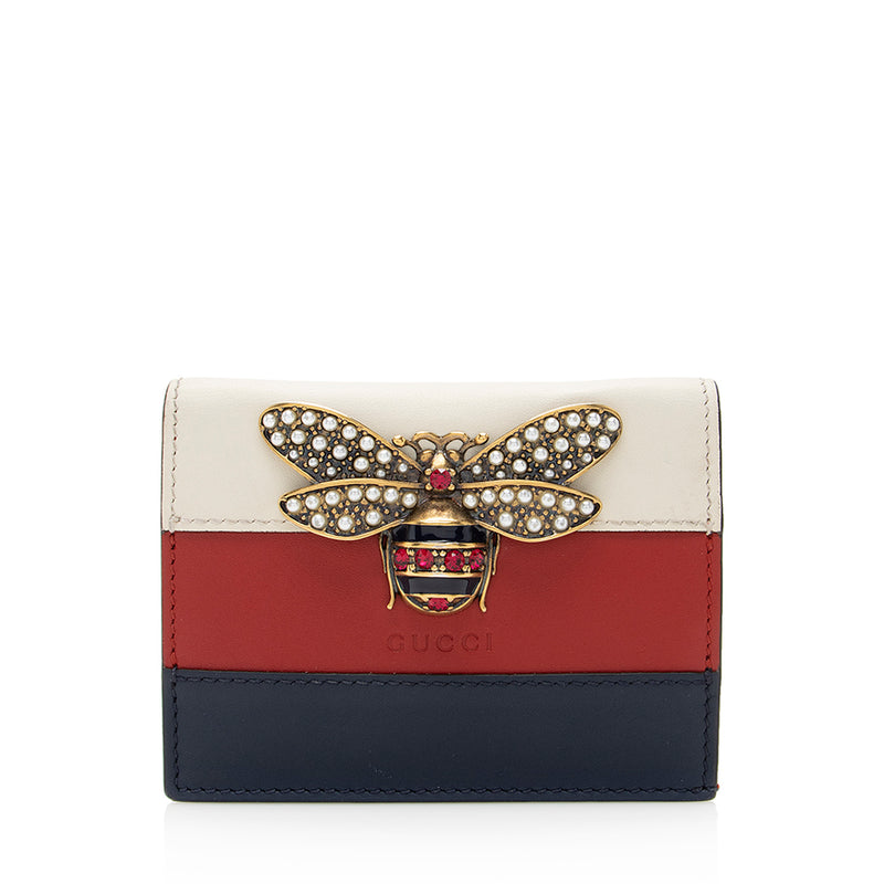 Gucci Leather Queen Margaret Card Case (SHF-19661)