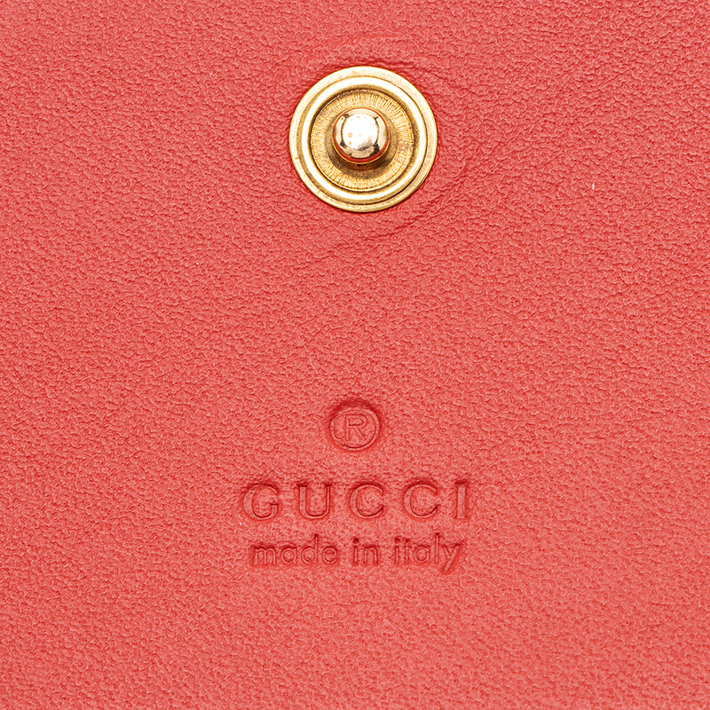 Gucci Leather Queen Margaret Card Case (SHF-19661)